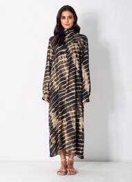 Rochie lungă mâneci lungi mâneci lungi negru BANDITAS FROM MARSEILLE femeie