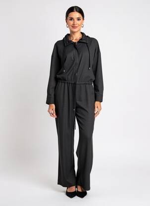 Salopetă-pantalon guler de bluză mâneci lungi negru BANDITAS FROM MARSEILLE femeie