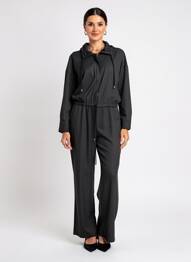 Salopetă-pantalon guler de bluză mâneci lungi negru BANDITAS FROM MARSEILLE femeie