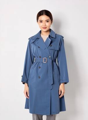 Trench croială cambrată fără glugă albastru RALPH LAUREN femeie