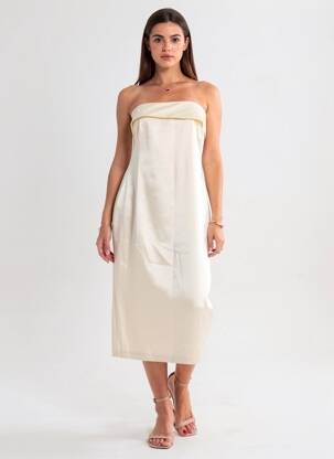Rochie midi fără mâneci fără mâneci auriu RALPH LAUREN femeie