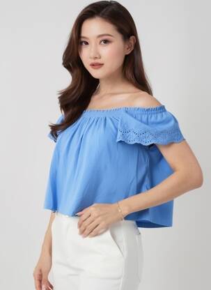 Top mâneci scurte mâneci scurte albastru RALPH LAUREN femeie