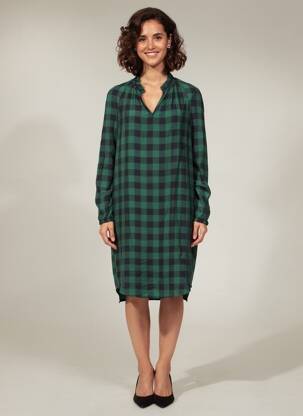 Rochie midi croială fluidă mâneci lungi verde COMPTOIR DES COTONNIERS femeie