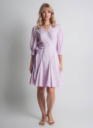 Rochie midi mâneci 3/4 mâneci 3/4 violet RALPH LAUREN femeie