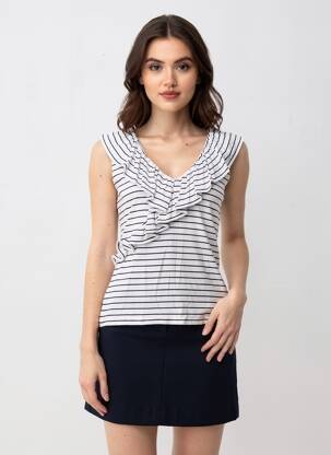 Top imprimeu fantezie fără mâneci negru RALPH LAUREN femeie