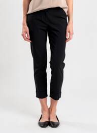 Pantalon 7/8 elasticitate mărime normală negru PLATINE COLLECTION femeie
