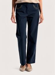 Pantalon drept elasticitate mărime normală albastru PLATINE COLLECTION femeie
