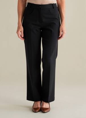 Pantalon drept elasticitate mărime normală negru PLATINE COLLECTION femeie