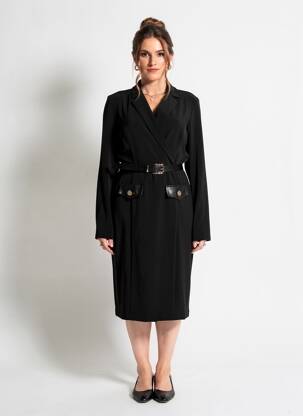 Rochie midi mâneci lungi mâneci lungi negru JOSEPH RIBKOFF femeie