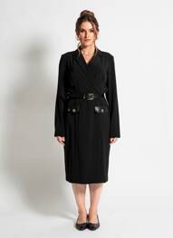 Rochie midi mâneci lungi mâneci lungi negru JOSEPH RIBKOFF femeie