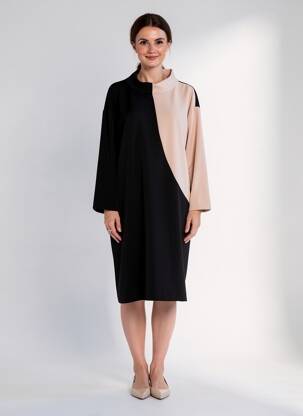 Rochie midi mâneci lungi mâneci lungi negru JOSEPH RIBKOFF femeie
