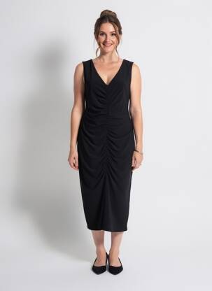 Rochie midi fără mâneci fără mâneci negru JOSEPH RIBKOFF femeie