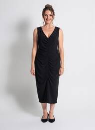 Rochie midi fără mâneci fără mâneci negru JOSEPH RIBKOFF femeie