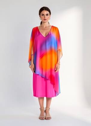 Rochie midi imprimeu floral mâneci 3/4 roz JOSEPH RIBKOFF femeie
