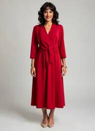 Rochie midi mâneci 3/4 mâneci 3/4 roșu JOSEPH RIBKOFF femeie