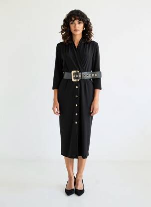 Rochie midi mâneci lungi mâneci lungi negru JOSEPH RIBKOFF femeie