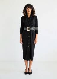 Rochie midi mâneci lungi mâneci lungi negru JOSEPH RIBKOFF femeie