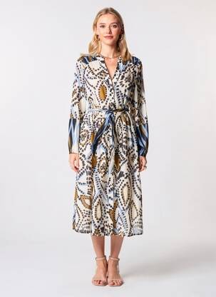 Rochie midi mâneci lungi mâneci lungi maro CATNOIR femeie