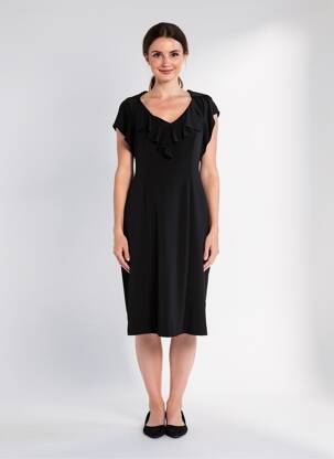 Rochie midi mâneci scurte mâneci scurte negru JOSEPH RIBKOFF femeie