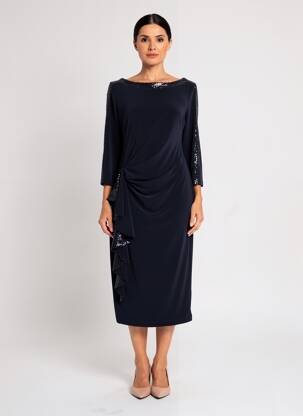 Rochie midi mâneci 3/4 mâneci 3/4 albastru JOSEPH RIBKOFF femeie