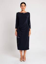 Rochie midi mâneci 3/4 mâneci 3/4 albastru JOSEPH RIBKOFF femeie