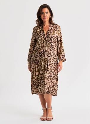 Rochie midi croială fluidă mâneci 3/4 roz CATNOIR femeie
