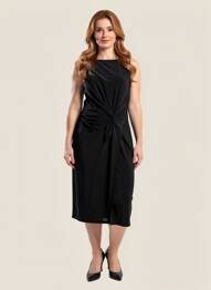 Rochie midi fără mâneci fără mâneci negru JOSEPH RIBKOFF femeie