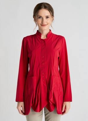 Jachete casual guler rotund roșu INDIES femeie