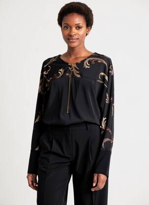 Tricou imprimeu fantezie mâneci lungi negru JOSEPH RIBKOFF femeie