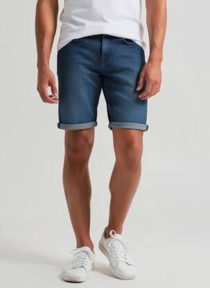 Bermudă țesătură denim mărime normală albastru J&JOY bărbat