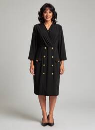 Rochie midi mâneci 3/4 mâneci 3/4 negru JOSEPH RIBKOFF femeie