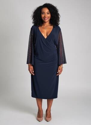 Rochie midi mâneci 3/4 mâneci 3/4 albastru JOSEPH RIBKOFF femeie
