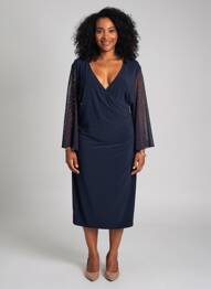 Rochie midi mâneci 3/4 mâneci 3/4 albastru JOSEPH RIBKOFF femeie