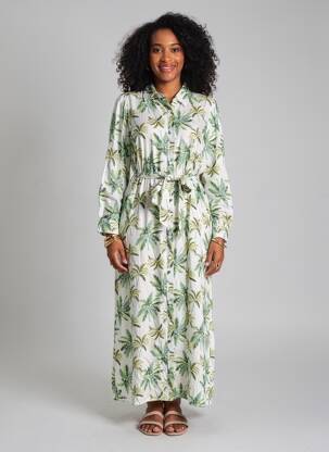 Rochie lungă mâneci lungi mâneci lungi verde EXQUISS'S femeie