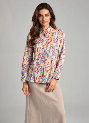 Cămașă croială cambrată mâneci lungi bej JUBYLEE femeie