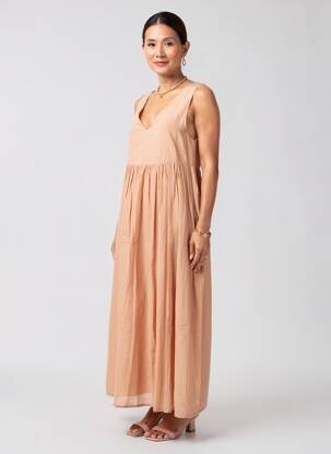 Rochie lungă fără mâneci fără mâneci roz HUMILITY femeie