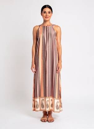 Rochie lungă fără mâneci fără mâneci portocalie B.YU femeie