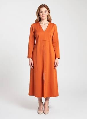 Rochie lungă mâneci lungi mâneci lungi portocaliu GUITARE femeie