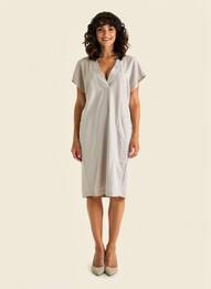 Rochie midi mâneci scurte mâneci scurte gri RAFFAELLO ROSSI femeie