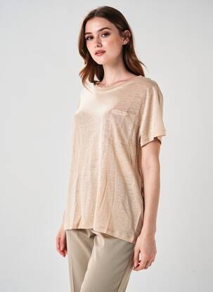 Tricou croială dreaptă mâneci scurte roz JARDIN PRIVÉ femeie