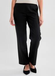 Pantalon drept talie elastică negru GRACE & MILA femeie