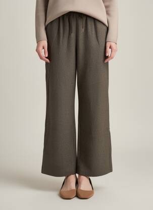 Pantalon drept talie elastică gri SEE U SOON femeie