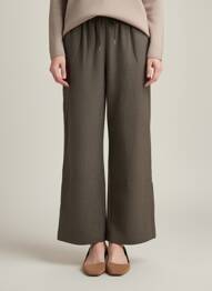 Pantalon drept talie elastică gri SEE U SOON femeie