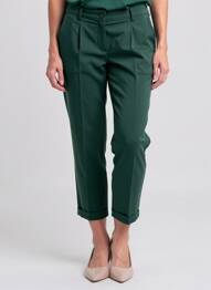 Pantalon 7/8 închidere cu fermoar sub clapetă cu nasturi verde PAKO LITTO femeie