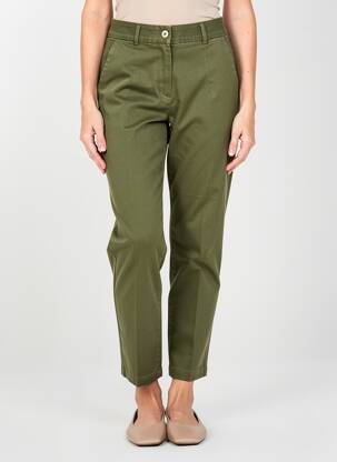 Pantalon drept talie elastică verde PAKO LITTO femeie