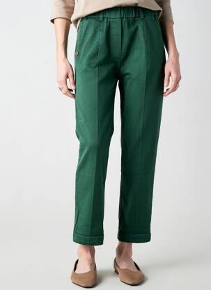 Pantalon drept talie elastică verde închis PAKO LITTO femeie