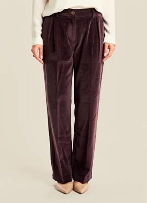 Pantalon drept talie elastică maro închis PAKO LITTO femeie
