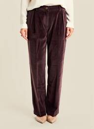 Pantalon drept talie elastică maro închis PAKO LITTO femeie