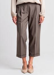 Pantalon 7/8 talie elastică maro PAKO LITTO femeie