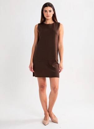 Rochie scurtă fără mâneci fără mâneci maro GRACE & MILA femeie